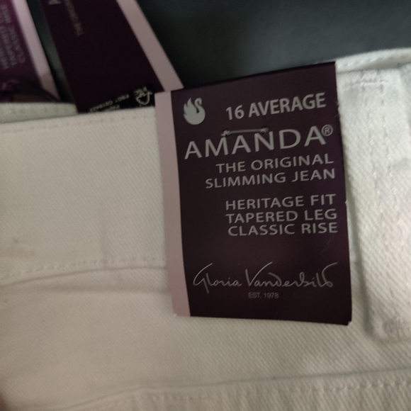 Nwt Gloria Vanderbilt Amanda white pants sz 16 - Picture 7 of 7